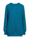 Max Mara Woman Sweater Turquoise Size Xs Mohair Wool, Polyamide, Wool In Blue