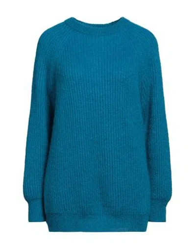 Max Mara Woman Sweater Turquoise Size Xs Mohair Wool, Polyamide, Wool In Blue