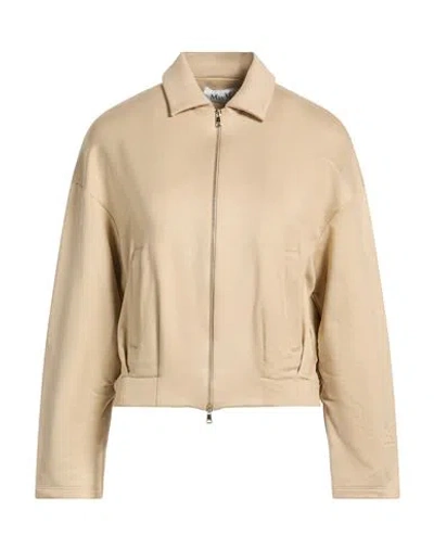 MAX MARA MAX MARA WOMAN SWEATSHIRT BEIGE SIZE S SILK, COTTON, ELASTANE