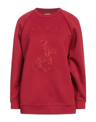 Max Mara Woman Sweatshirt Burgundy Size S Polyester, Cotton, Polyamide In Red