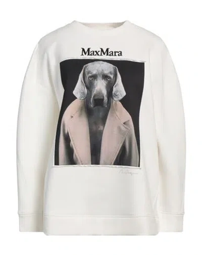 Max Mara Woman Sweatshirt Ivory Size L Cotton, Polyester, Elastane In White