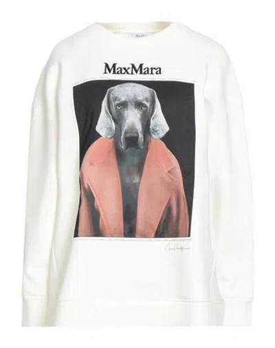 Max Mara Woman Sweatshirt Ivory Size S Cotton, Polyester, Elastane In White