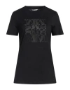 Max Mara Embellished Round Neck Top With Graphic Detail In Black