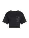 Max Mara Mexico Cropped T-shirt In Black Jersey In Black