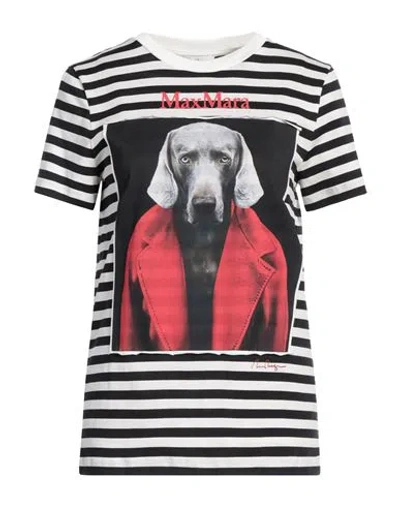 Max Mara Rosso Printed Cotton Jersey T-shirt In Multi