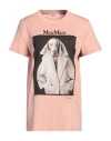 Max Mara Woman T-shirt Blush Size L Cotton In Pink