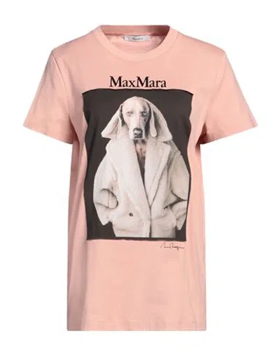 Max Mara Woman T-shirt Blush Size L Cotton In Pink