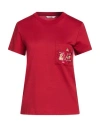 Max Mara Woman T-shirt Brick Size L Cotton In Red