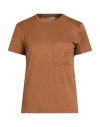 Max Mara Woman T-shirt Brown Size L Cotton In Brown