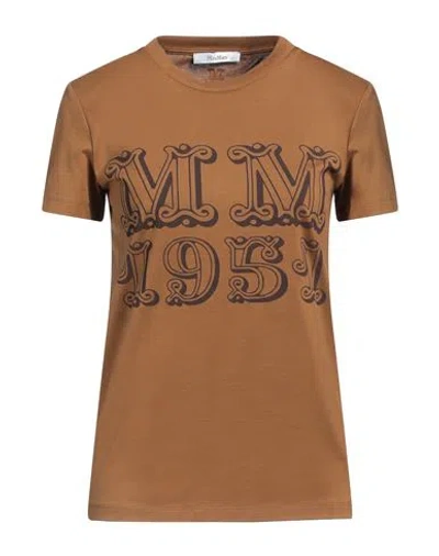 Max Mara Woman T-shirt Brown Size Xs Cotton