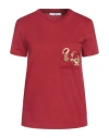 Max Mara Woman T-shirt Burgundy Size S Cotton In Red