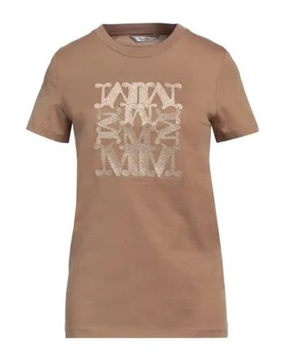 Max Mara Taverna Logo-embroidered T-shirt In Brown