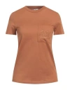 Max Mara Woman T-shirt Camel Size Xs Cotton In Beige