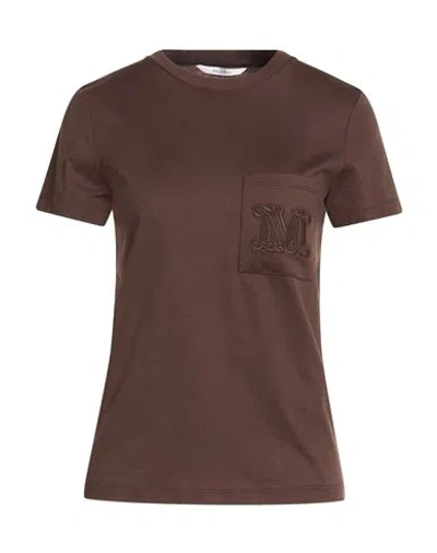 Max Mara Woman T-shirt Dark Brown Size Xs Cotton