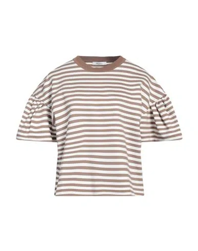 Max Mara Woman T-shirt Light Brown Size M Viscose, Polyamide, Elastane In Beige