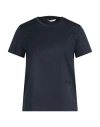 Max Mara Woman T-shirt Midnight Blue Size L Cotton
