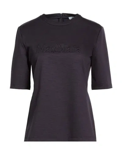 Max Mara Woman T-shirt Midnight Blue Size L Wool In Black