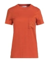 Max Mara Woman T-shirt Orange Size M Cotton