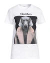 Max Mara Dog Print Cipria Cotton T-shirt In White