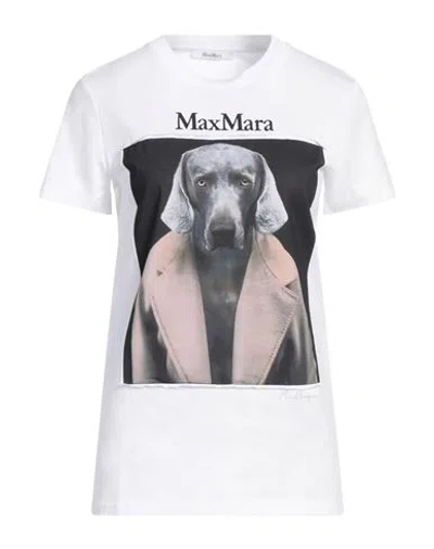 Max Mara Woman T-shirt White Size L Cotton