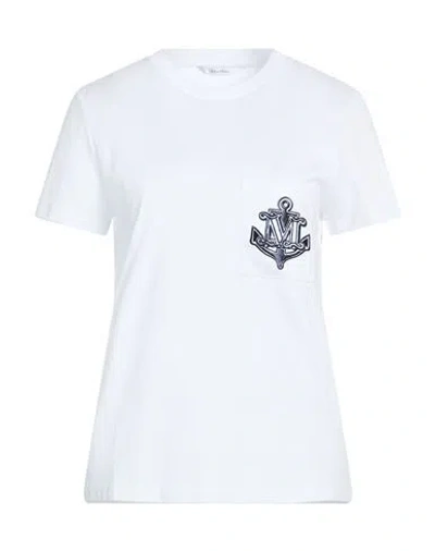 Max Mara Acacia Logo Pocket Jersey T-shirt In White