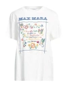 Max Mara Embroidered Cotton Short Sleeve T-shirt In White