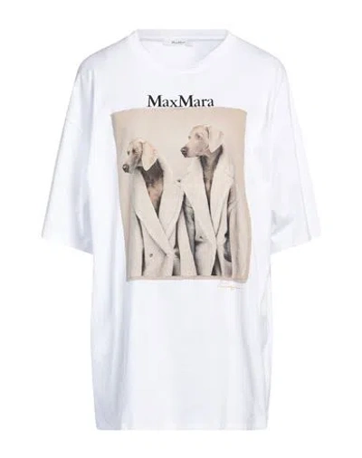 Max Mara Woman T-shirt White Size M Cotton
