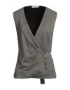 Max Mara Woman Tailored Vest Black Size 12 Wool, Viscose, Polyamide, Acetate In Gray
