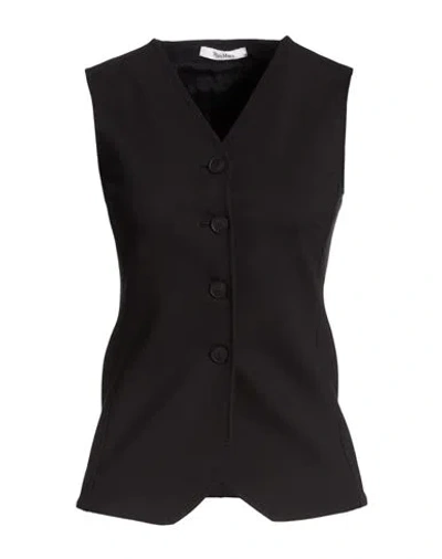 Max Mara Woman Tailored Vest Black Size 4 Viscose, Polyamide, Elastane