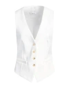 Max Mara Woman Tailored Vest White Size 10 Viscose, Polyamide, Elastane, Acetate, Polyester