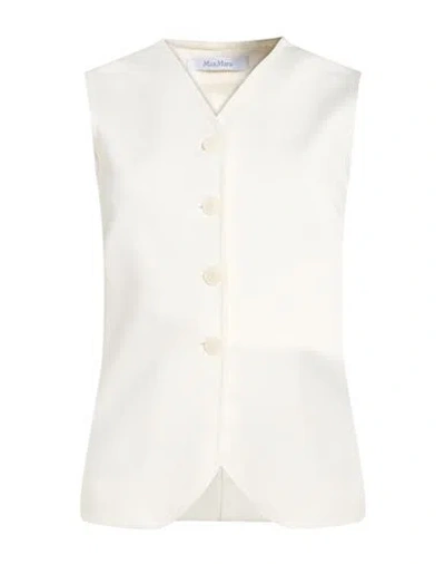 Max Mara Woman Tailored Vest White Size 4 Viscose, Polyamide, Elastane