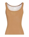 Max Mara Woman Tank Top Camel Size M Silk In Beige