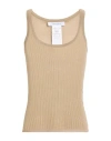 Max Mara Woman Tank Top Khaki Size M Silk In Beige