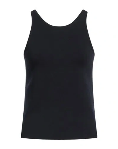 MAX MARA MAX MARA WOMAN TANK TOP MIDNIGHT BLUE SIZE L VIRGIN WOOL, POLYAMIDE, ELASTANE