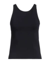 Max Mara Simple Round Neck Sleeveless Knit Top In Navy Blue