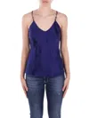 Max Mara Solid Color Sleeveless Camisole In Blue