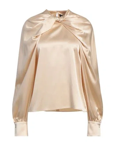 Max Mara Woman Top Beige Size 12 Silk