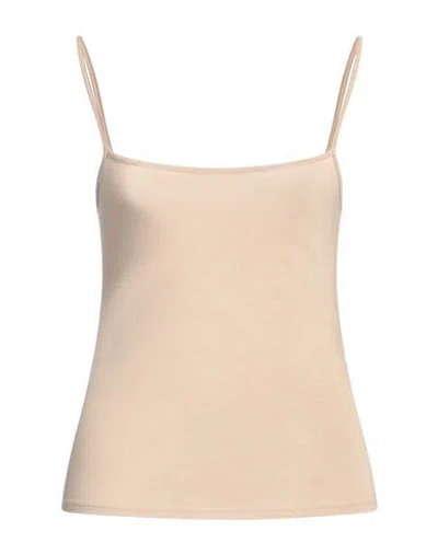 Max Mara Woman Top Beige Size L Viscose, Elastane