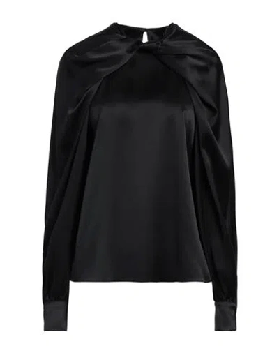 Max Mara Woman Top Black Size 10 Silk
