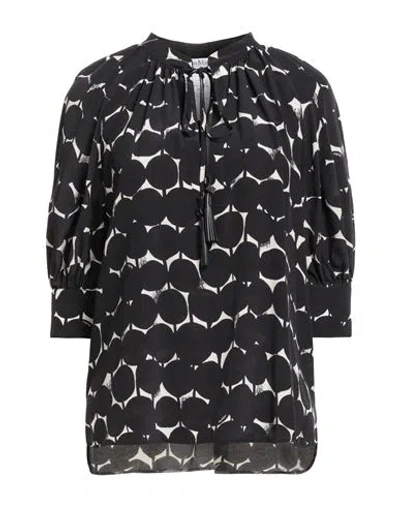 Max Mara Woman Top Black Size 12 Silk