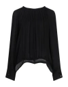 Max Mara Woman Top Black Size 12 Silk In Black