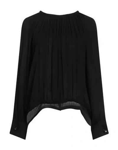 Max Mara Woman Top Black Size 12 Silk