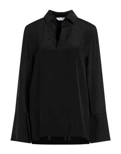 Max Mara Woman Top Black Size 12 Silk, Elastane