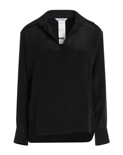Max Mara Woman Top Black Size 14 Silk