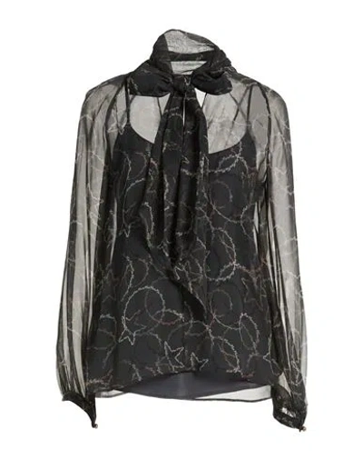 Max Mara Woman Top Black Size 14 Silk