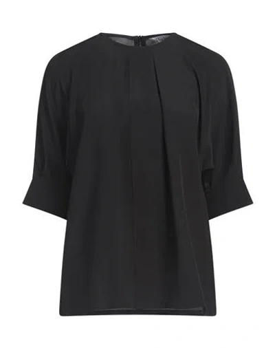Max Mara Woman Top Black Size 6 Silk