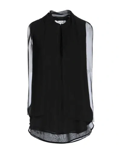 Max Mara Woman Top Black Size 6 Silk
