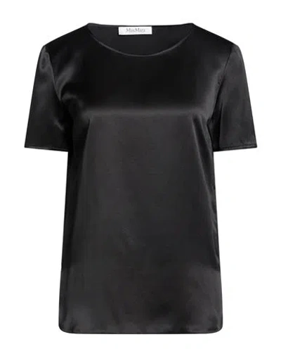Max Mara Woman Top Black Size 6 Silk