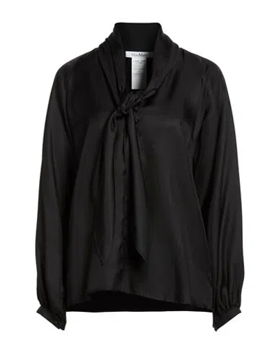 Max Mara Woman Top Black Size 8 Silk