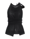 Max Mara Woman Top Black Size L Linen In Black